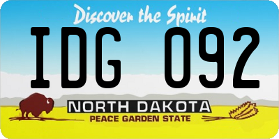 ND license plate IDG092