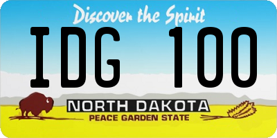 ND license plate IDG100