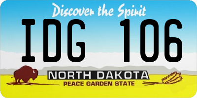 ND license plate IDG106