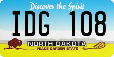 ND license plate IDG108