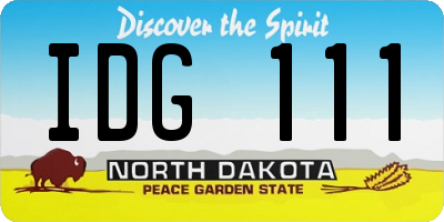 ND license plate IDG111