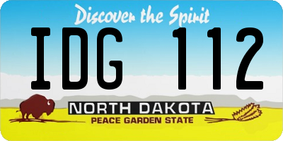 ND license plate IDG112