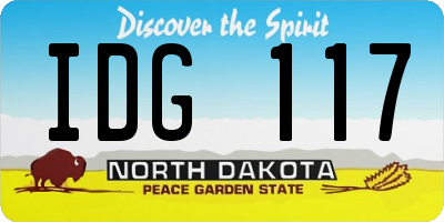 ND license plate IDG117