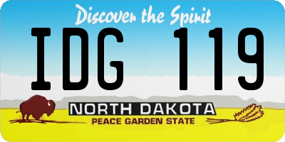 ND license plate IDG119