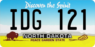 ND license plate IDG121