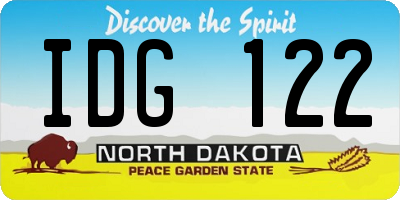 ND license plate IDG122