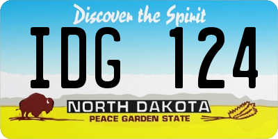 ND license plate IDG124