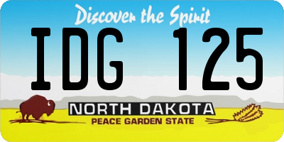 ND license plate IDG125
