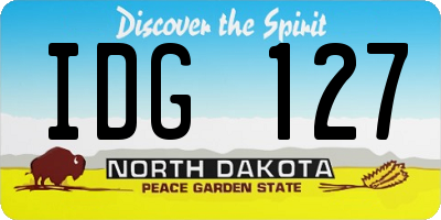 ND license plate IDG127