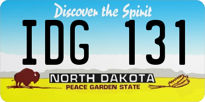 ND license plate IDG131