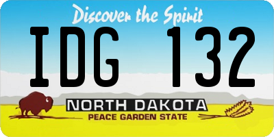 ND license plate IDG132