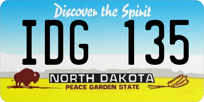 ND license plate IDG135