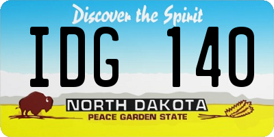 ND license plate IDG140