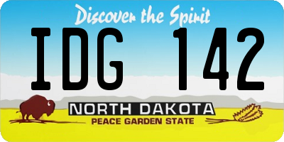 ND license plate IDG142