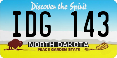 ND license plate IDG143
