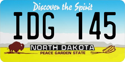 ND license plate IDG145