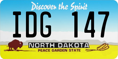 ND license plate IDG147