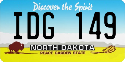 ND license plate IDG149