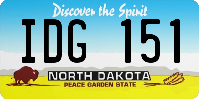 ND license plate IDG151