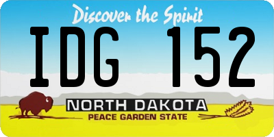 ND license plate IDG152