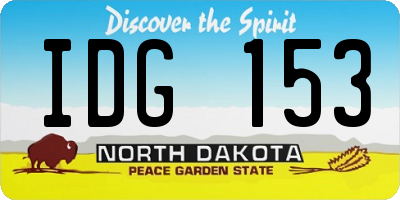 ND license plate IDG153