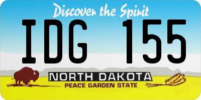 ND license plate IDG155