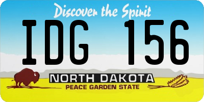 ND license plate IDG156