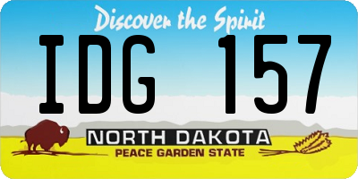 ND license plate IDG157