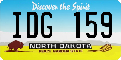 ND license plate IDG159