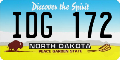 ND license plate IDG172