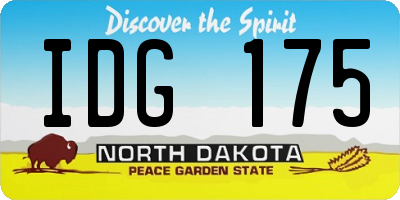 ND license plate IDG175