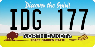 ND license plate IDG177