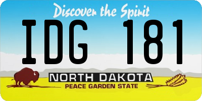 ND license plate IDG181