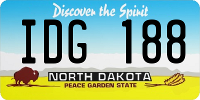 ND license plate IDG188