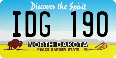 ND license plate IDG190