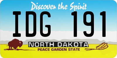 ND license plate IDG191