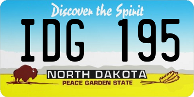 ND license plate IDG195