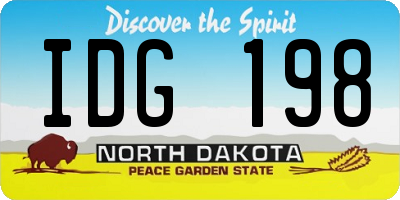 ND license plate IDG198
