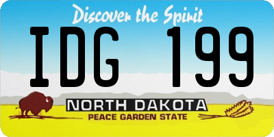 ND license plate IDG199