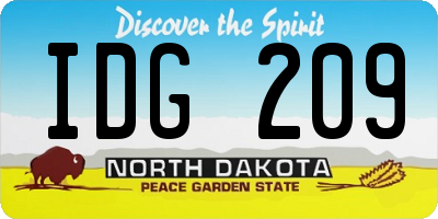 ND license plate IDG209