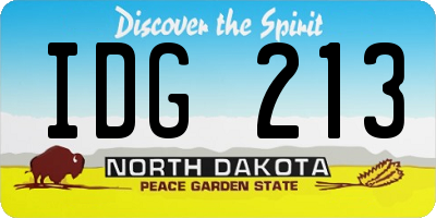 ND license plate IDG213