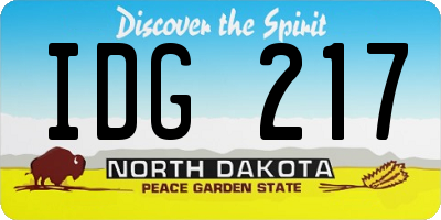 ND license plate IDG217