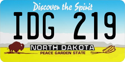 ND license plate IDG219