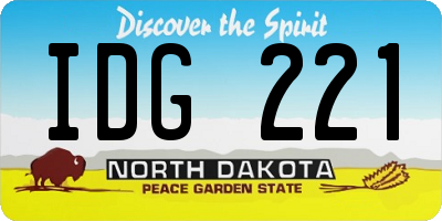 ND license plate IDG221