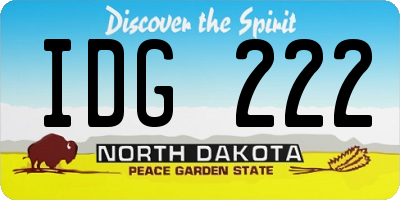 ND license plate IDG222