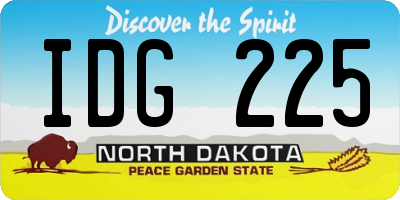ND license plate IDG225