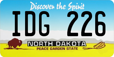 ND license plate IDG226
