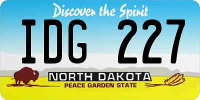 ND license plate IDG227