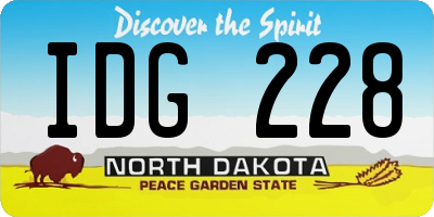ND license plate IDG228