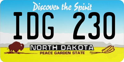 ND license plate IDG230